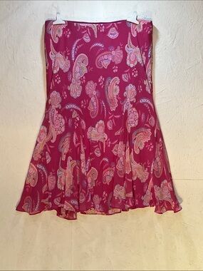 VINTAGE!Chaps Fuchsia Paisley Circle Skirt